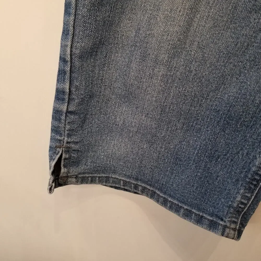 Riders by Lee Mid Rise Capri Shirts‎ Denim Jean Bermuda Long Shorts Size 14